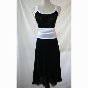 Petit Pois by Viviana  Black with White Trim Mesh Dress Small